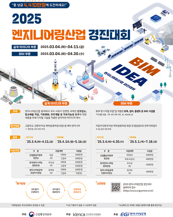 한국엔지니어링협회, 2025 엔지니어링산업 경진대회 개최… 미래 융합 엔지니어 확보 앞장선다