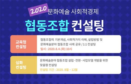 문화예술 사회적경제 협동조합 컨설팅...단계별 맞춤형 진행