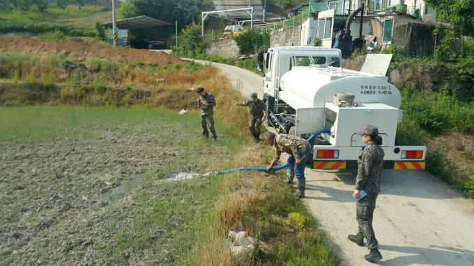 청주 남일면사무소, 농업용수부족 농가에 급수