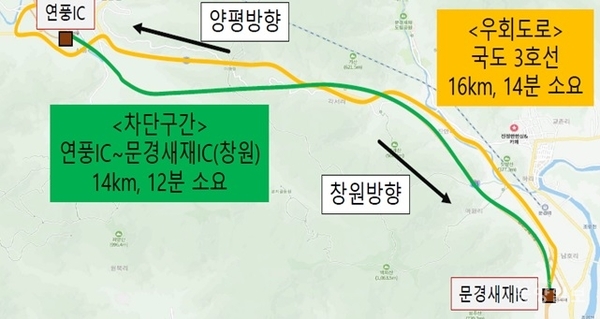 중부내륙선 연풍IC~문경새재IC (창원방향)