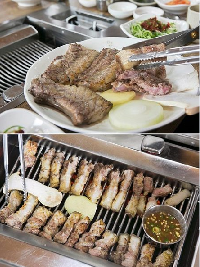 참숯불에 구워주는 흑돼지 청솔나무집 효리의단골집인 제주도 성산일출봉 맛집