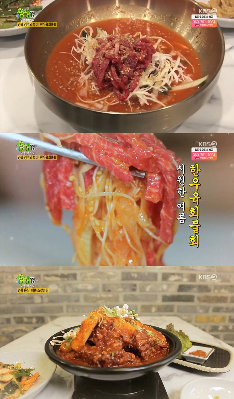 [방송 SCENE] 2TV생생정보 대동맛지도, 경주편…한우물회+매콤 소갈비찜