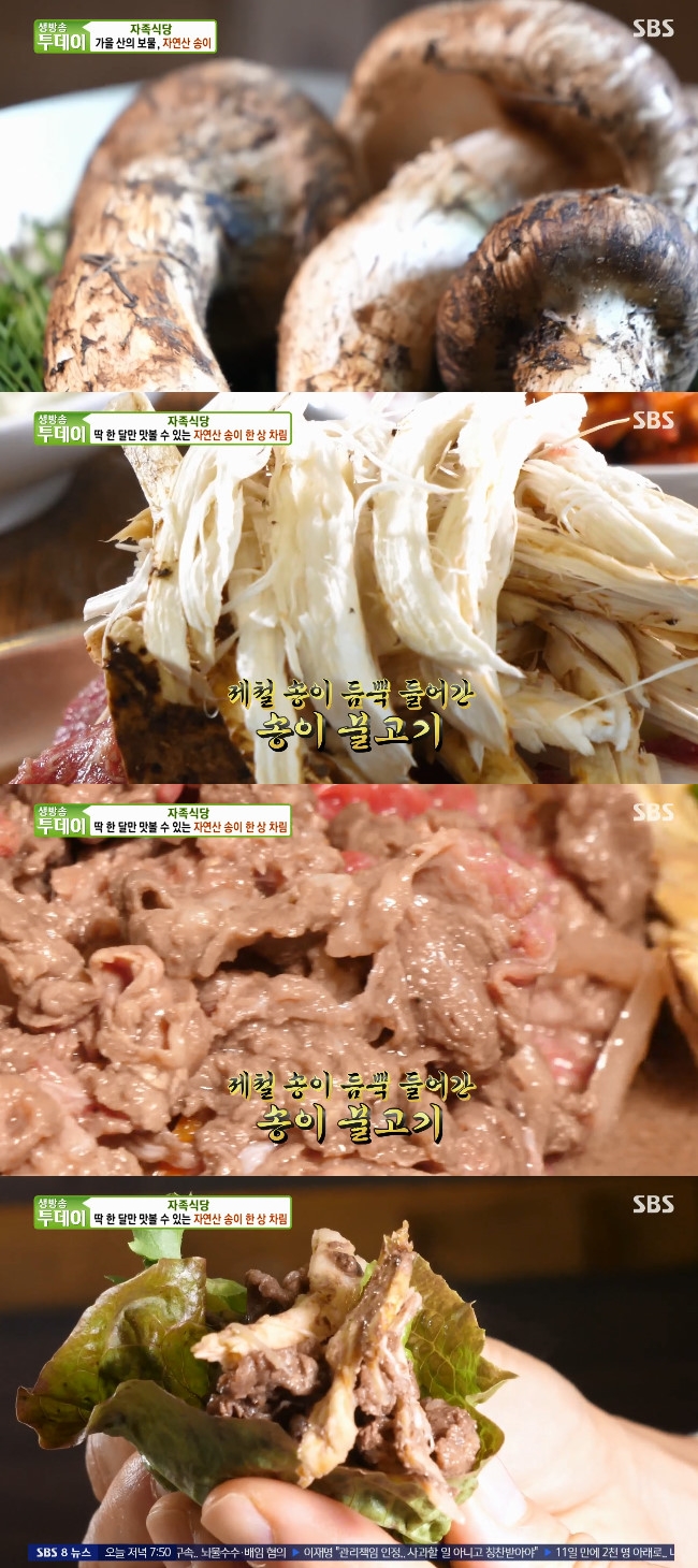 ‘생방송 투데이’ 자족식당 송이불고기+송이육회, 향긋한 맛이 일품