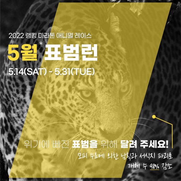 러닝포인트X한율 협업, 2022 애니멀런 표범런 비대면 마라톤 대회 개최