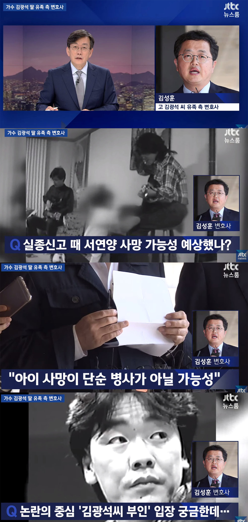 ‘뉴스룸’ 손석희, “서혜순, 김광석 딸 서연 죽음에 대해 반론이 있다면 듣겠다”