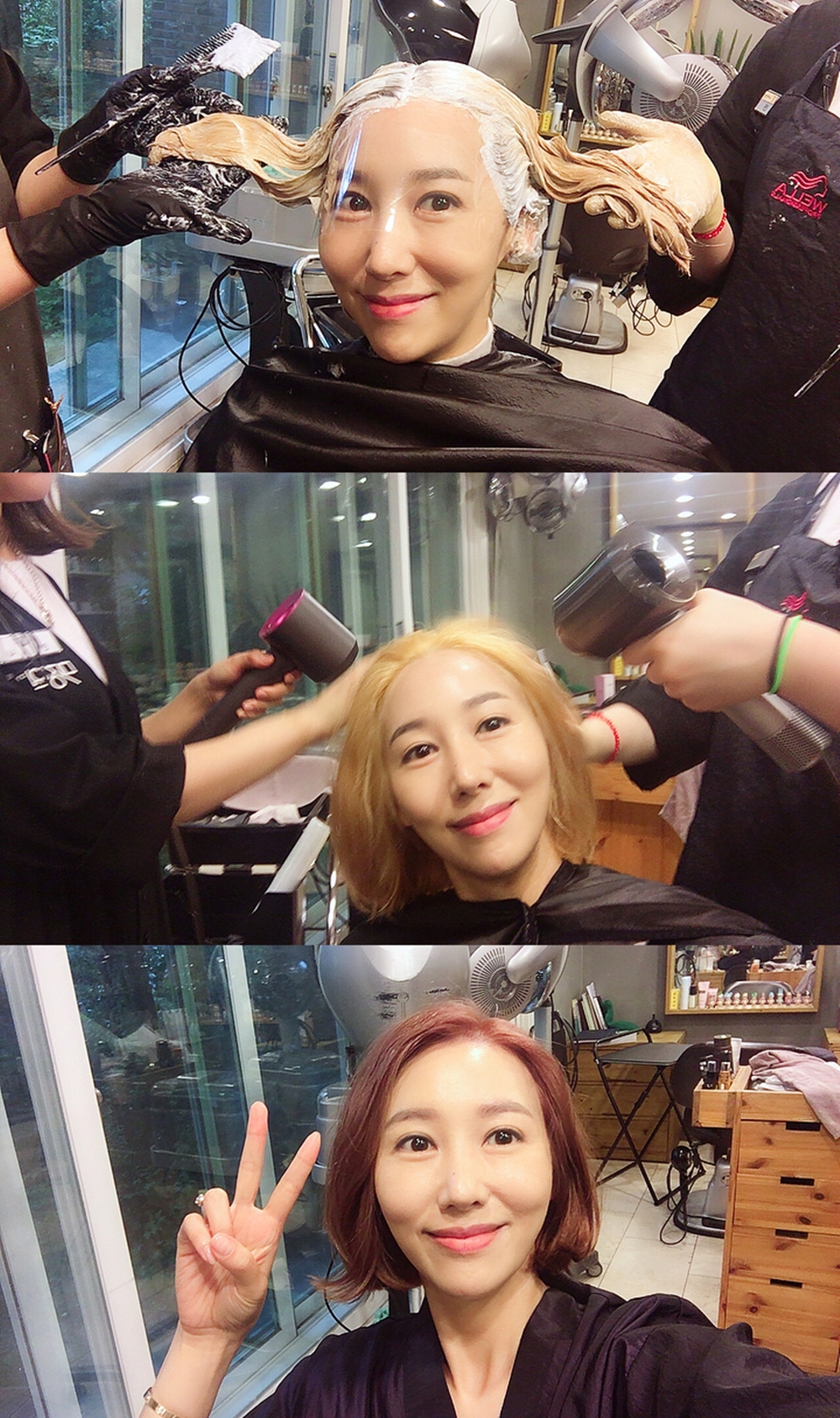 이상한 나라의 며느리 민지영, 탈색 인증샷 공개…남편 김형균은 컷트