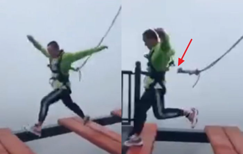 중국에서 익스트림 스포츠 체험하다 목숨 잃을 뻔한 남성