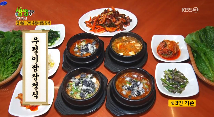 2TV 저녁 생생정보-장사의 신 충남 당진 맛집…연 매출 10억, 우렁이쌈장 정식