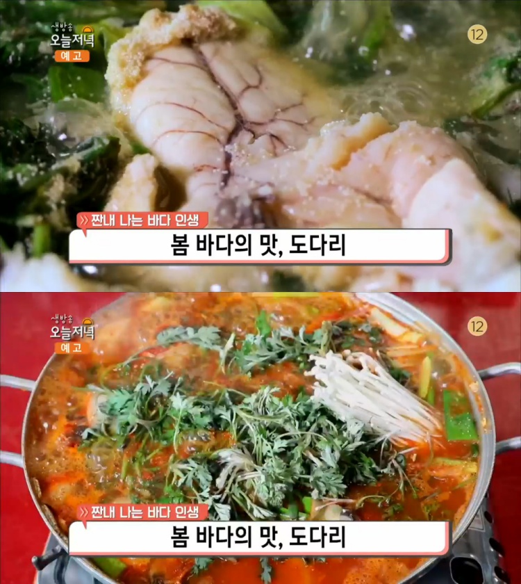 생방송 오늘저녁 보령 무창포해수욕장 횟집 맛집, 도다리쑥국-도다리매운탕 침샘 자극