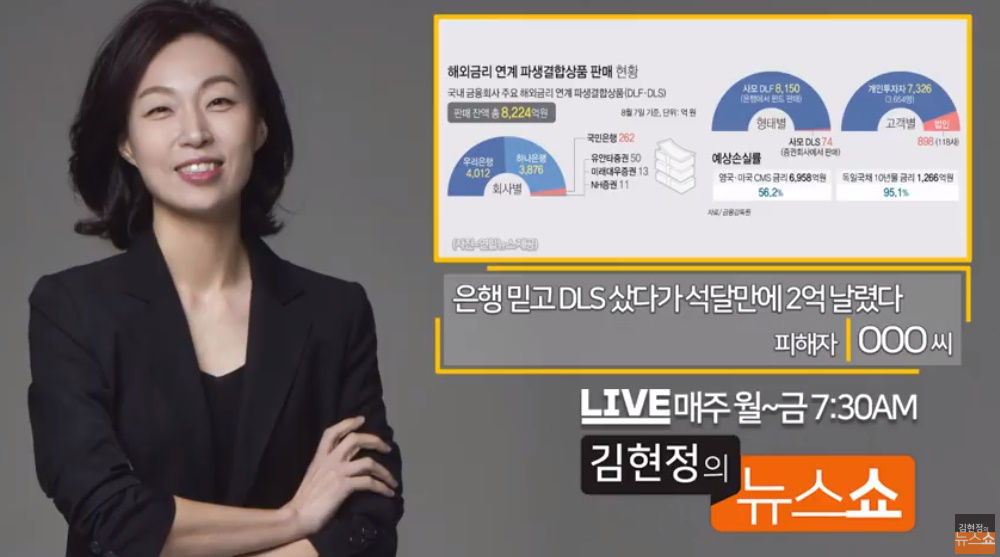 DLS란? 은행 믿고 샀다가 3달 만에 2억 날려! 피해자 속출, 우리·하나·신한·국민·농협·기업 중 보유 어디?…김현정의 뉴스쇼 인터뷰
