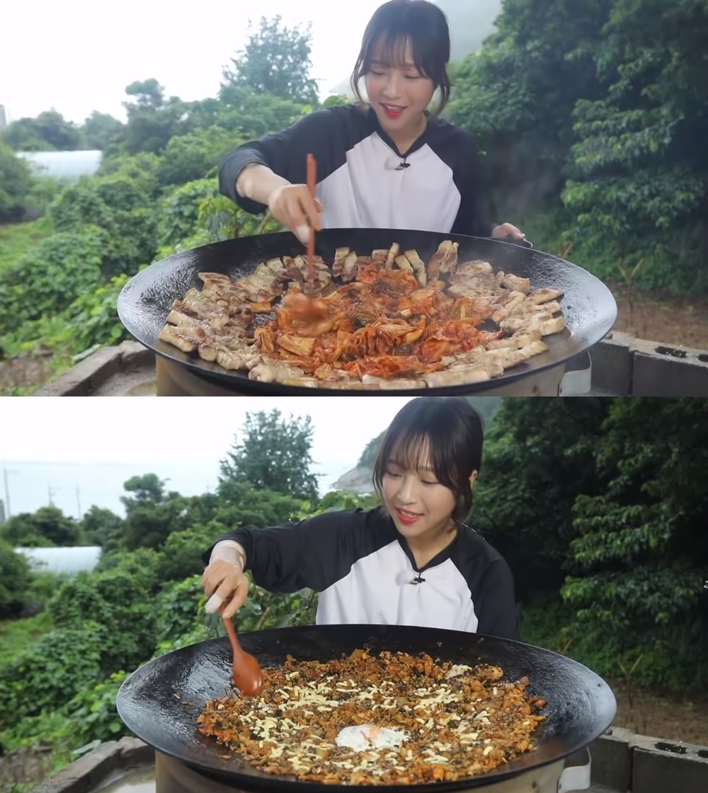 급하게 사느라…유튜버 쯔양, 솥뚜껑 김치삼겹살 1.6kg에 아쉬움 토로