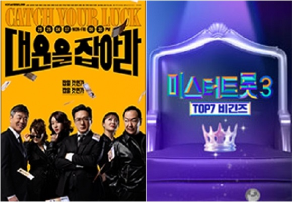 [TV시청률] 김용빈·손빈아·천록담 미스터트롯3 대폭발…대운을 잡아라 1위 수성