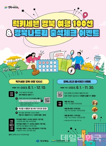 럭키세븐 경북여행 100선 내달 1일부터