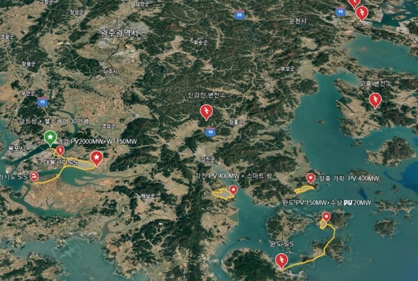 전남 영암~장흥 신재생 배터리 되나?...신재생만 3.12GW AEP 주목