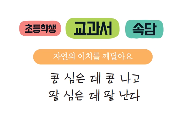 「초등학생 교과서 속담」콩 심은 데 콩 나고 팥 심은 데 팥 난다