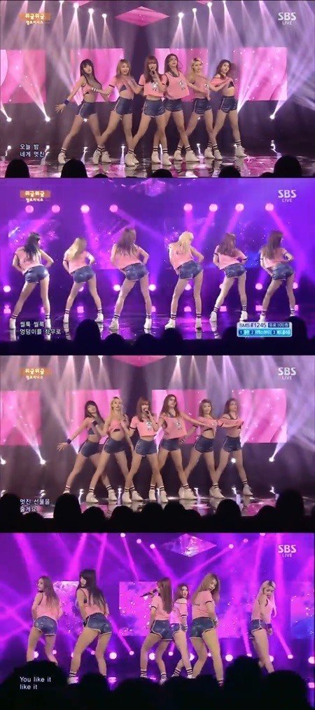 헬로비너스, 생방송 중 멤버 상의 들추는 댄스로 시선강탈