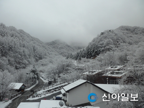 지리산자연휴양림 겨울철 설경 명소 선정