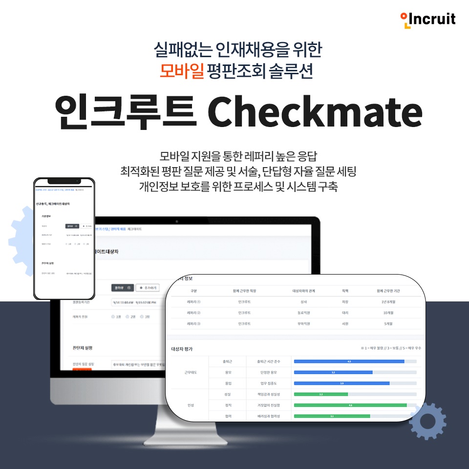 인크루트, 모바일 평판조회 솔루션 인크루트 체크메이트 론칭