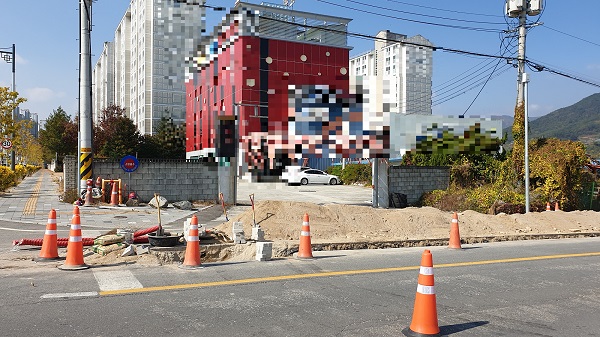 모텔 앞 케이블지중화 공사