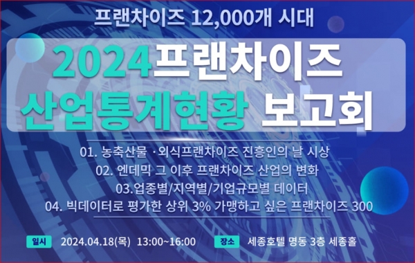 (사)외식프랜차이즈진흥원, 2024 산업통계현황 보고회 18일 세종호텔에서