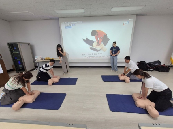 아산시먹거리재단, 응급처치 및 심폐소생술 교육 실시