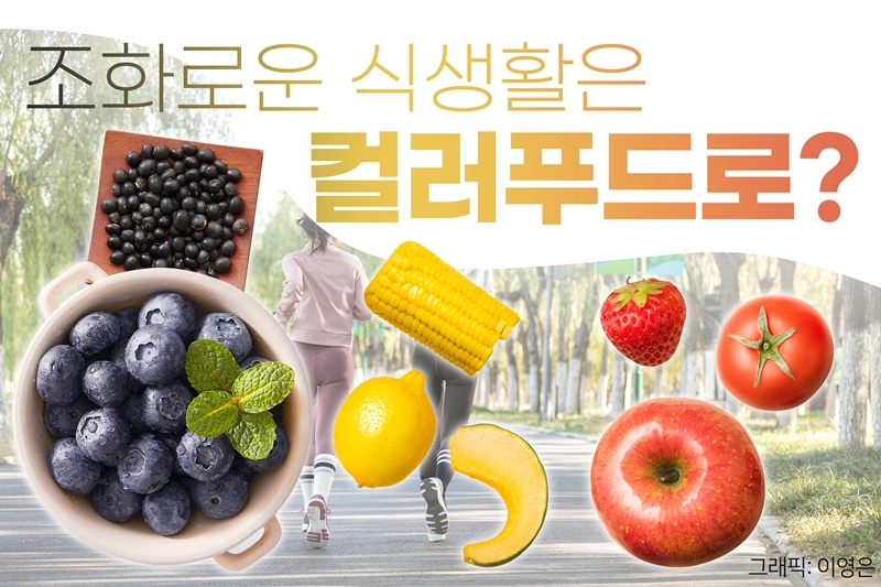 [쉬운 우리말 20 컬러 푸드-색깔 식품, 그린-초록, 옐로-노랑, 퍼플-보라, 블랙-검정