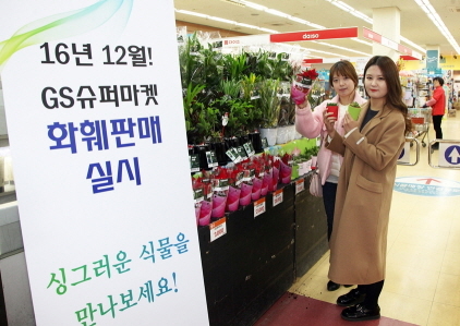 aT, GS슈퍼마켓 ‘Flower in shop’ 설치 판매 들어가