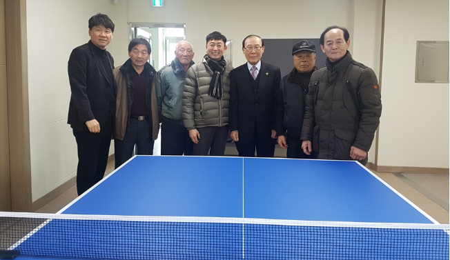 조남산(김제 교동) 제일목재 대표, 김제 보훈회관에 어르신 여가활동을 위한 탁구대 기증