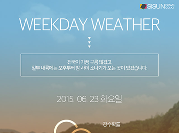 6월 23일 화요일, 오늘의 날씨 [인포그래픽]