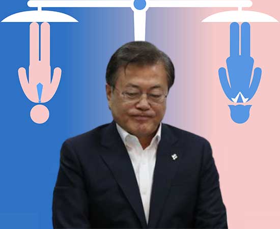 文대통령 지지율 하락 배경엔 '이남자·이여자'가 있다