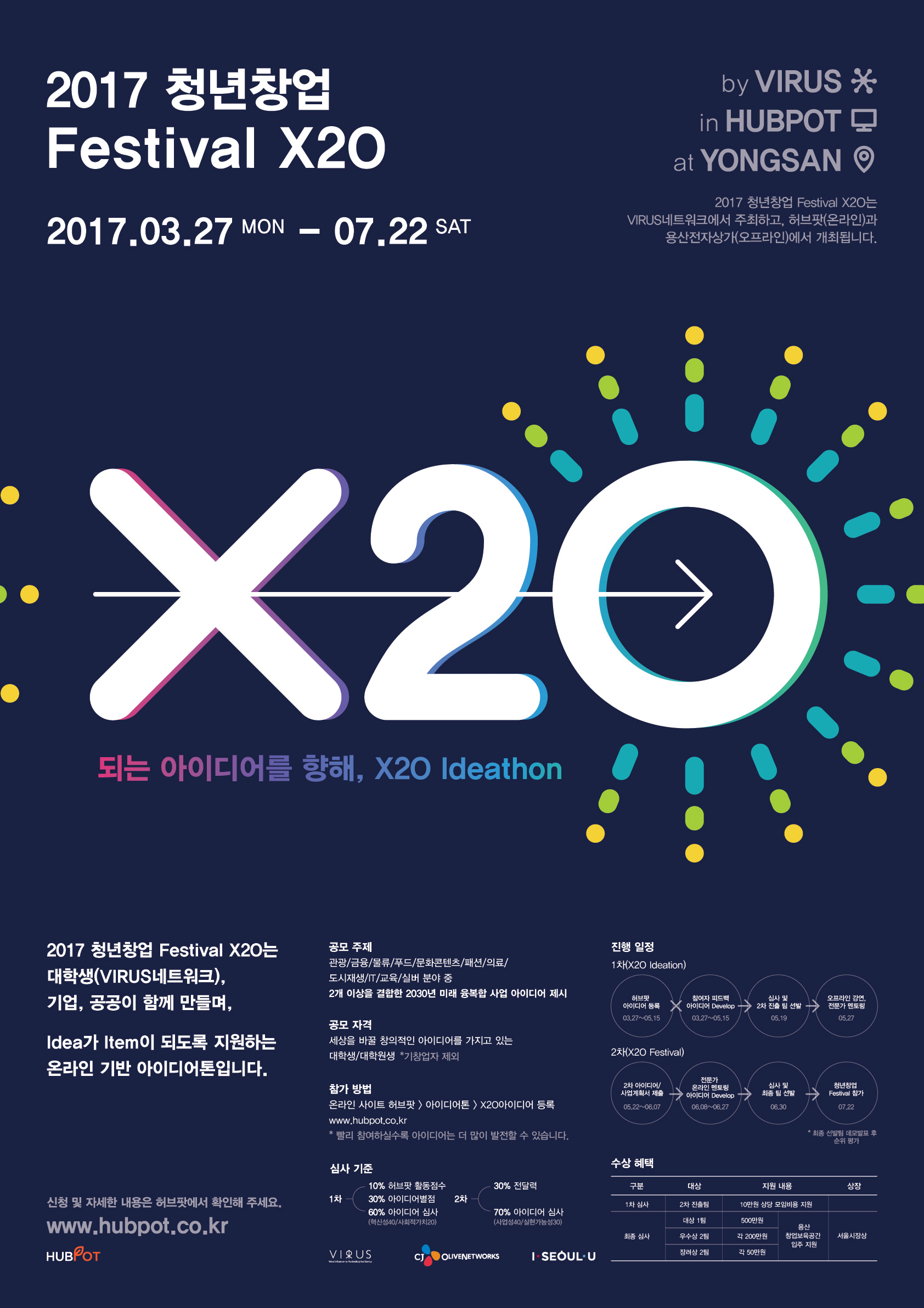 CJ올리브네트웍스 ‘허브팟’, 2017 청년창업 아이디어 페스티벌 X2O 개최