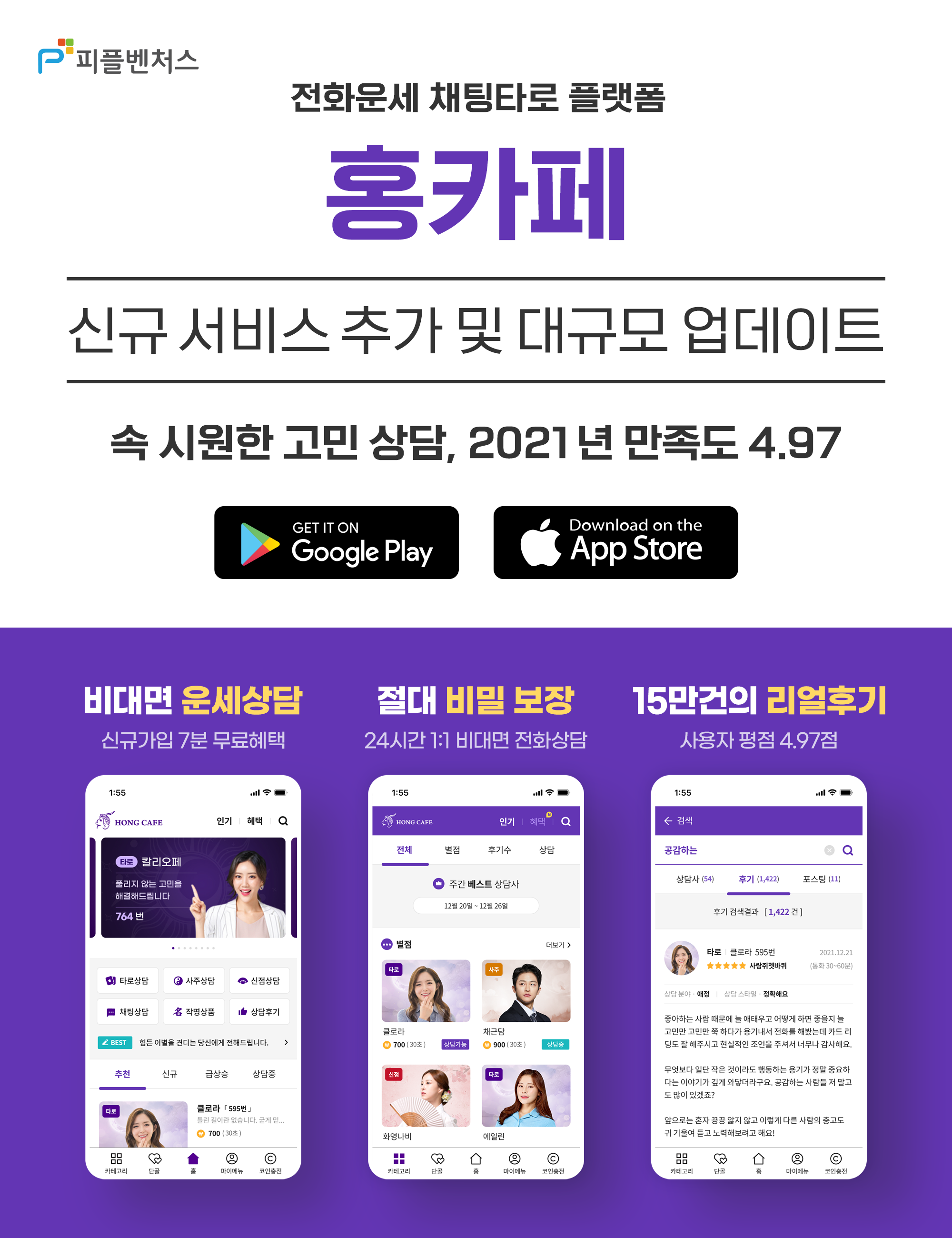 피플벤처스, 비대면 운세 상담 플랫폼 ‘홍카페’ 업데이트 버전 론칭