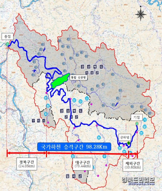 군위~상주 잇는 위천, 지방→국가하천 승격