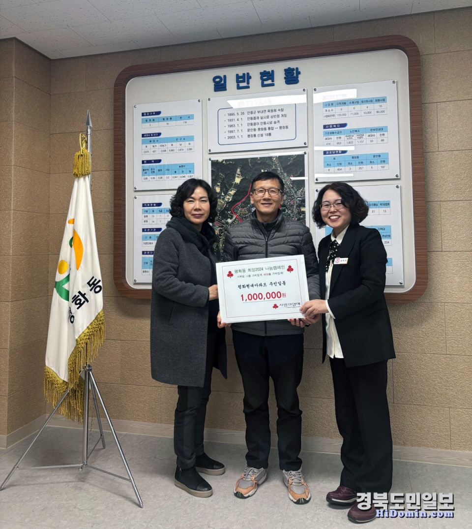안동시 평화동, 희망2024 나눔캠페인 성금 기탁 줄이어