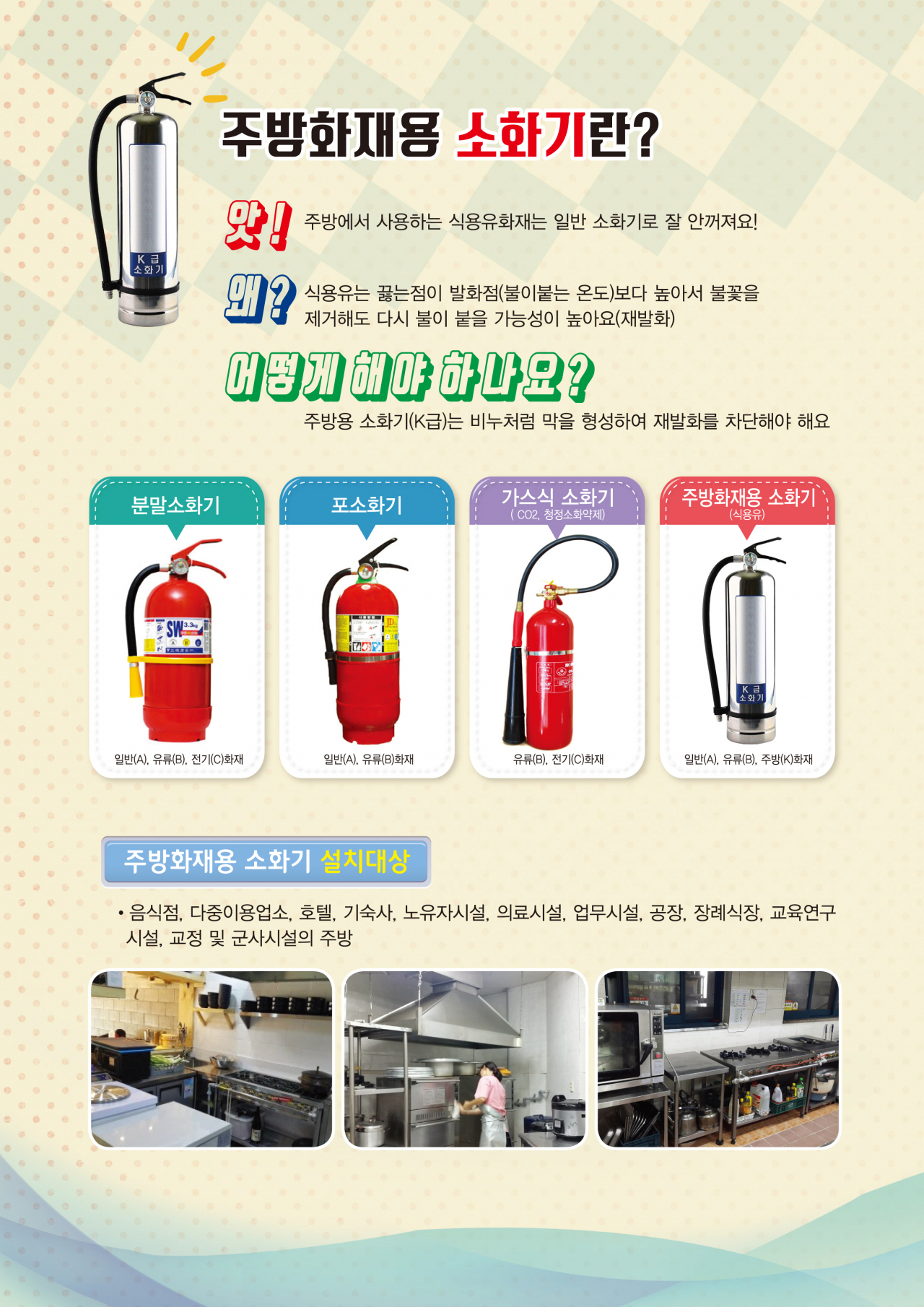 K급 소화기 사용 광주 북부소방서, 주방 화재 안전관리 당부