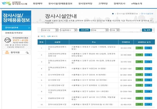 장례식장 가격정보 ‘e-하늘’에서 확인하세요