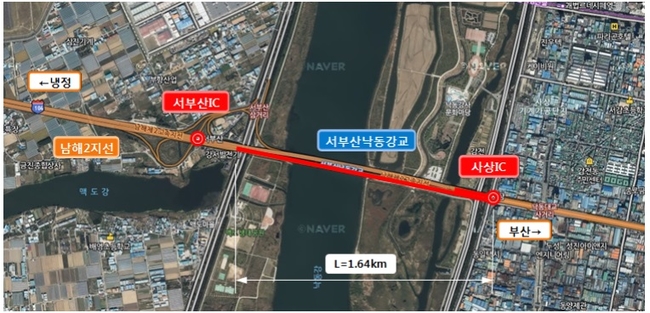 29일부터 남해2지선 서부산IC~사상IC 1개 차로 통행제한