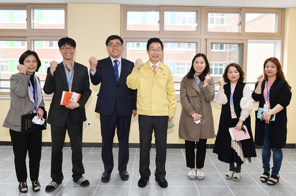 임종식 교육감, 신설 구미신당초등학교 방문