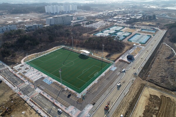 완주군 용진읍 종합스포츠타운 조성, 그 위용이 드러난다