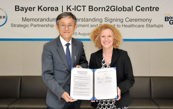 바이엘코리아·K-ICT본투글로벌센터, 헬스케어 스타트업 육성 업무협약