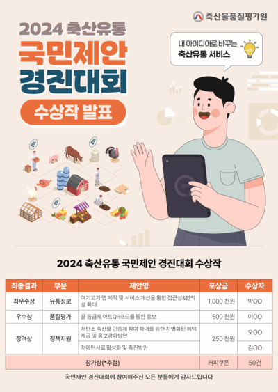 축산유통 제안합니다…축평원, 국민제안 경진대회 수상작 선정