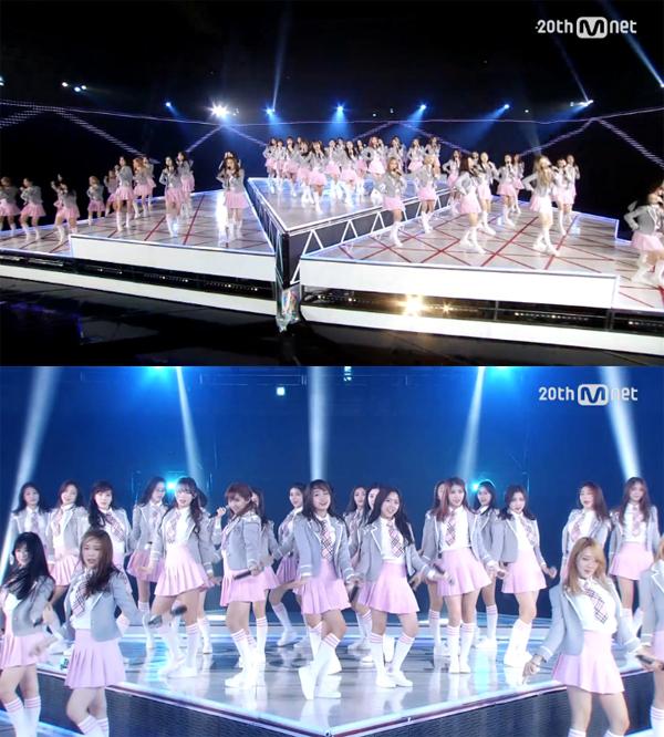 프로듀스101, 스쿨룩 입은 98명 소녀들의 염원이 담긴 떼창… 픽미, 픽미, 픽미업