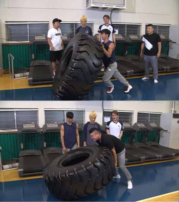 [앞선TV] 우리동네 예체능 조타·강호동, 300kg 타이어 뒤집기 도전 (예고)