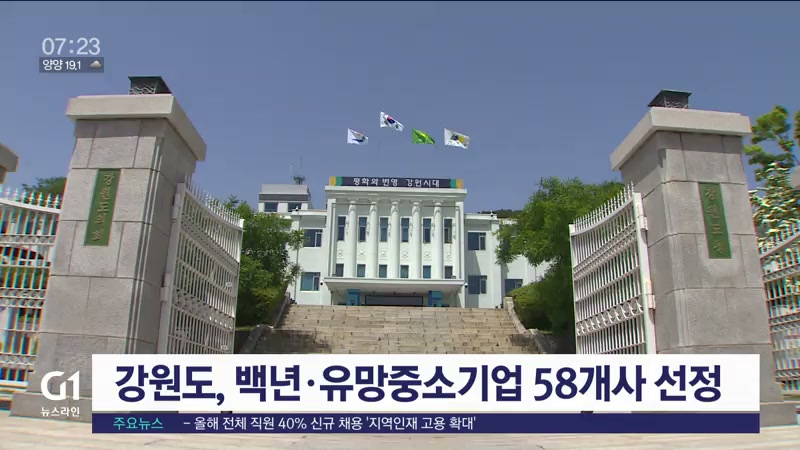 강원도, 백년.유망중소기업 58개사 선정