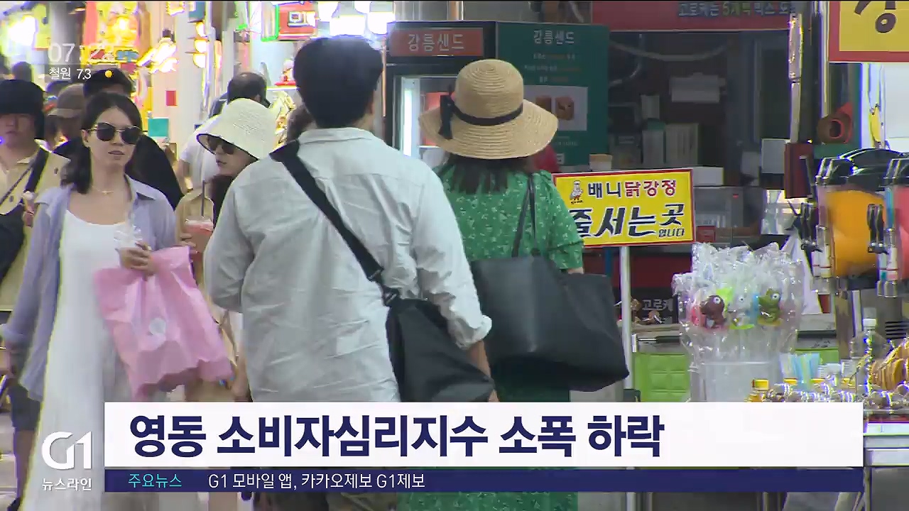 영동 소비자심리지수 소폭 하락
