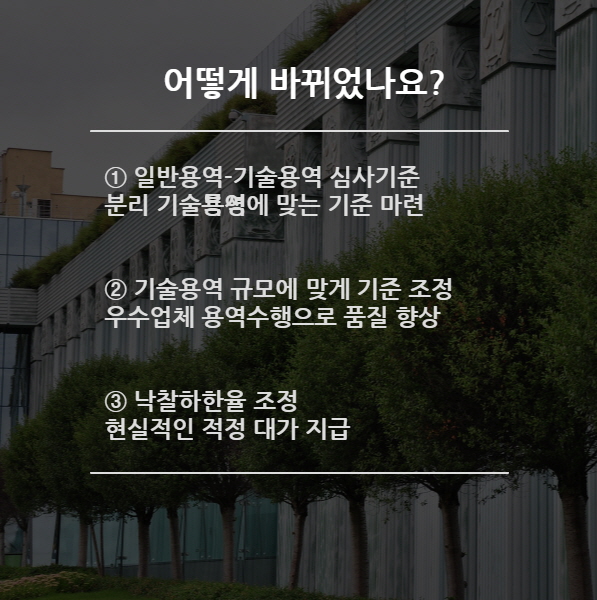[카드뉴스] 한국토지주택공사, 건설기술 품질 향상 위해 용역 심사기준 개정