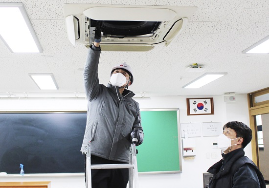 하이엠솔루텍 학교 시스템에어컨 유지보수 현장 19년 대비 21% 증가