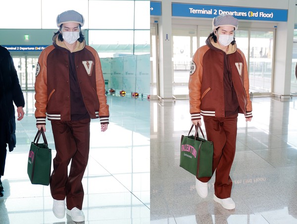 디올 지민 vs 발렌티노 슈가, 명품 공항패션...꾸안꾸 남친룩 승자는?