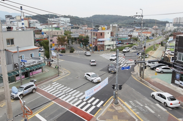 고성읍 서외오거리 회전교차로 착공