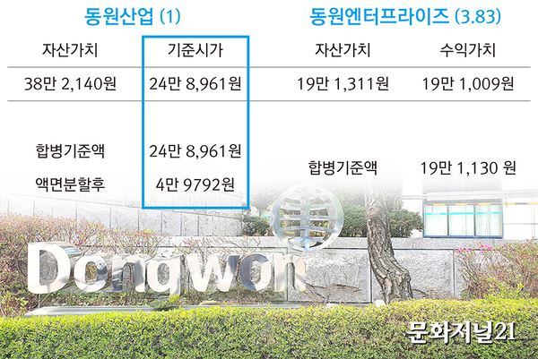 김남정(오너) 퍼주기로 가는 ‘동원산업 합병’